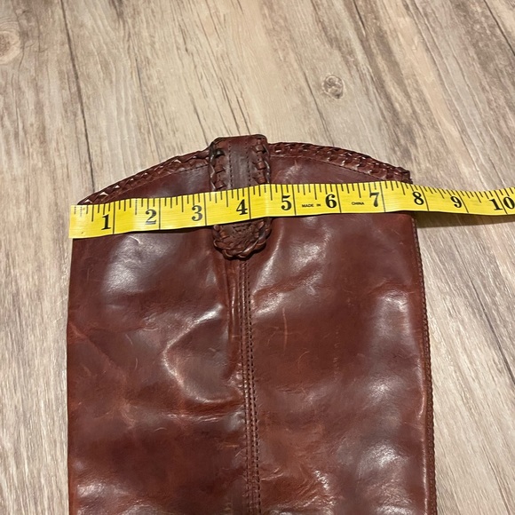 Frye Melissa Whip Tall Pull On Boots Size 9.5 Distressed Brown Leather Riding - Picture 16 of 16